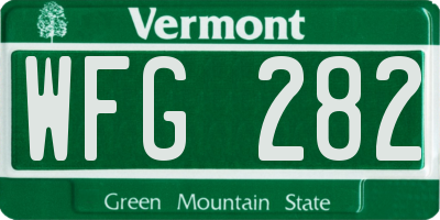 VT license plate WFG282