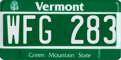 VT license plate WFG283