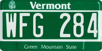 VT license plate WFG284