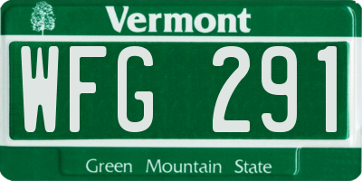 VT license plate WFG291