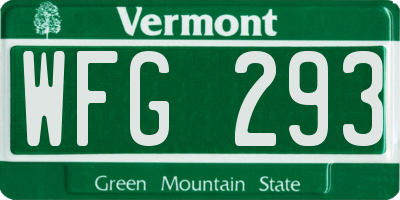 VT license plate WFG293