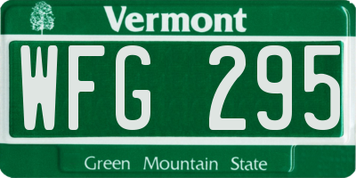 VT license plate WFG295