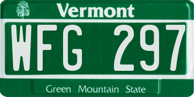 VT license plate WFG297