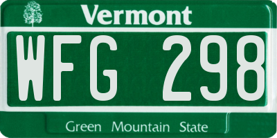 VT license plate WFG298