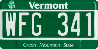 VT license plate WFG341