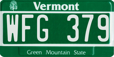 VT license plate WFG379