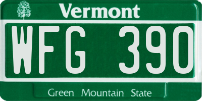 VT license plate WFG390
