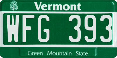 VT license plate WFG393