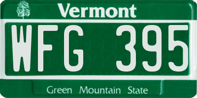VT license plate WFG395