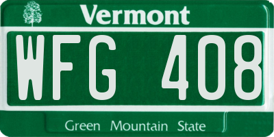 VT license plate WFG408