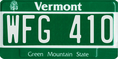 VT license plate WFG410