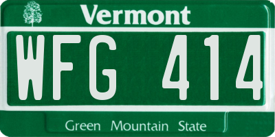 VT license plate WFG414