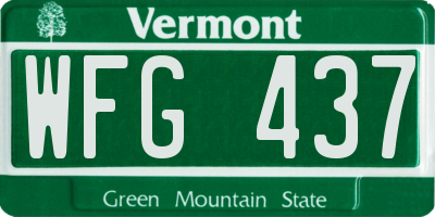 VT license plate WFG437