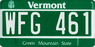 VT license plate WFG461