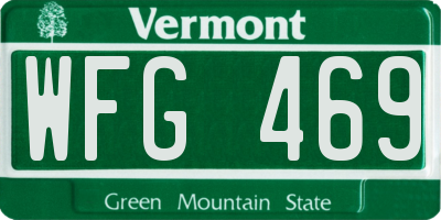 VT license plate WFG469