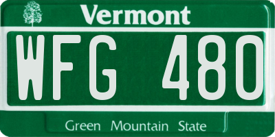 VT license plate WFG480