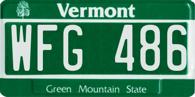 VT license plate WFG486