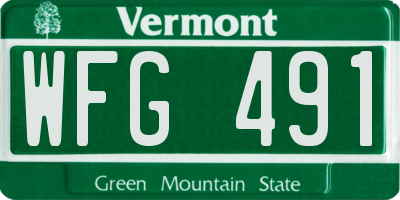 VT license plate WFG491