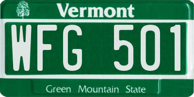 VT license plate WFG501