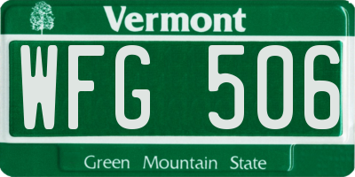 VT license plate WFG506