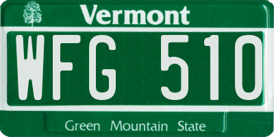 VT license plate WFG510