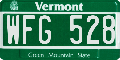 VT license plate WFG528