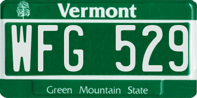VT license plate WFG529