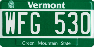 VT license plate WFG530