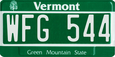 VT license plate WFG544