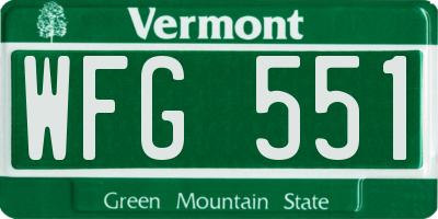 VT license plate WFG551