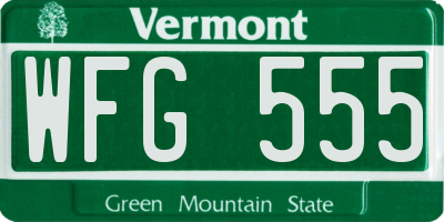 VT license plate WFG555
