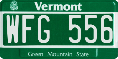 VT license plate WFG556