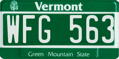 VT license plate WFG563