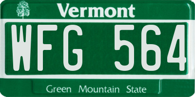 VT license plate WFG564