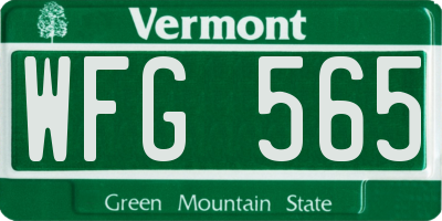 VT license plate WFG565