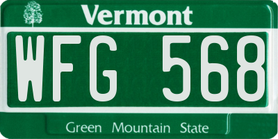 VT license plate WFG568
