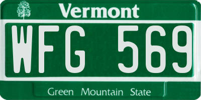 VT license plate WFG569