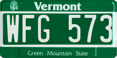VT license plate WFG573