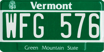VT license plate WFG576