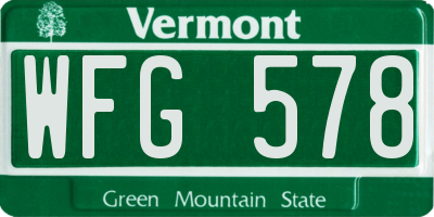 VT license plate WFG578