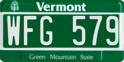 VT license plate WFG579