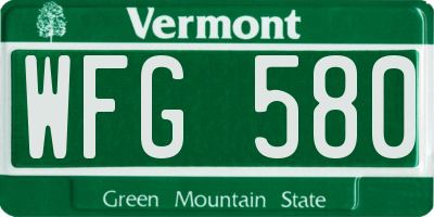 VT license plate WFG580