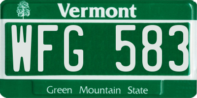 VT license plate WFG583
