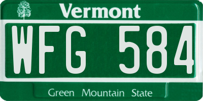 VT license plate WFG584