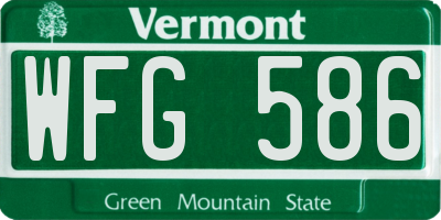 VT license plate WFG586