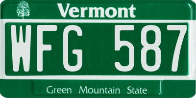 VT license plate WFG587