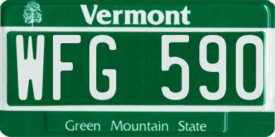 VT license plate WFG590