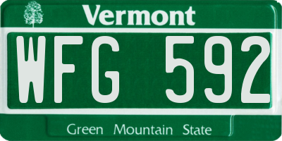 VT license plate WFG592
