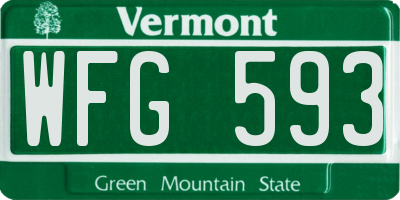 VT license plate WFG593