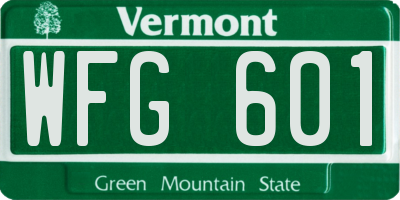 VT license plate WFG601